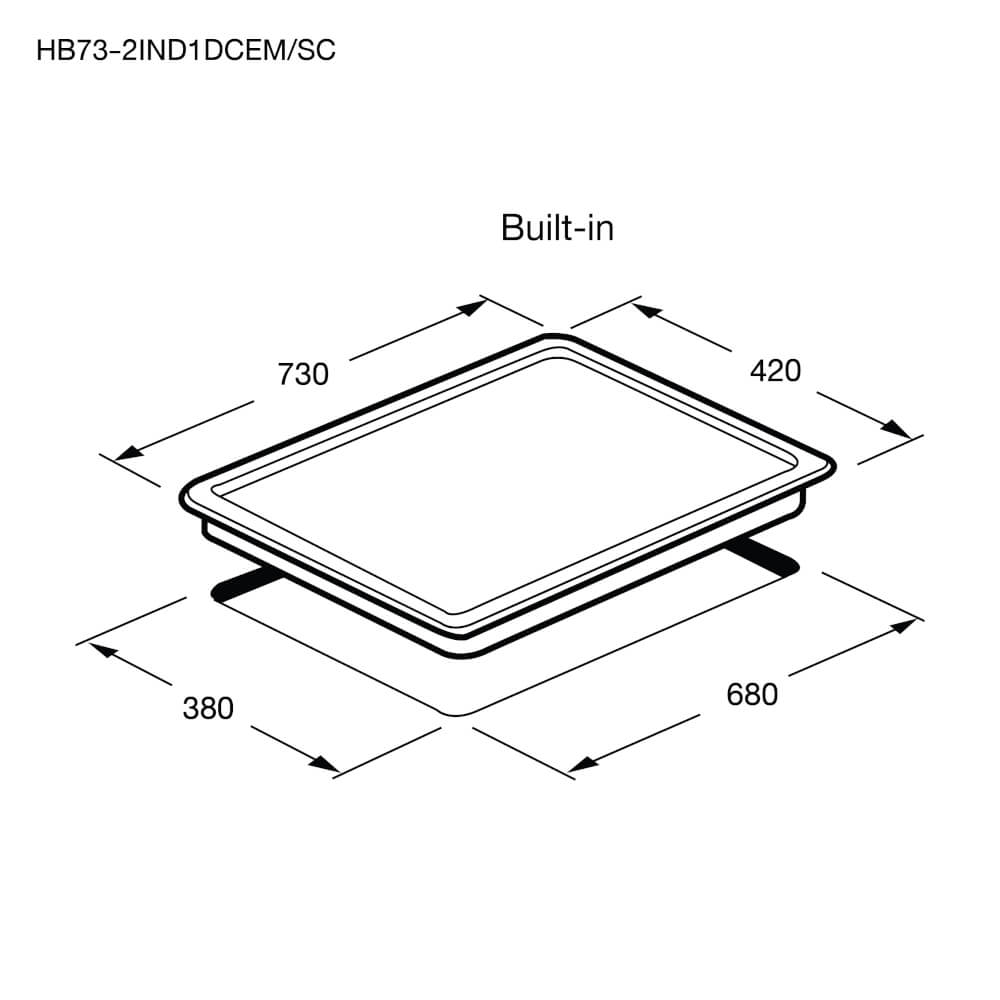 เตาฝังอินดักชั่น เตาแม่เหล็กไฟฟ้า 2 หัว เซรามิก 1 หัว EVE รุ่น HB73-2IND1DCEM/SC ขนาด 73 ซม. สีดำ